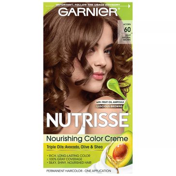 Garnier Nutrisse Nourishing Permanent Hair Color Creme 60 Light Natural Brown
