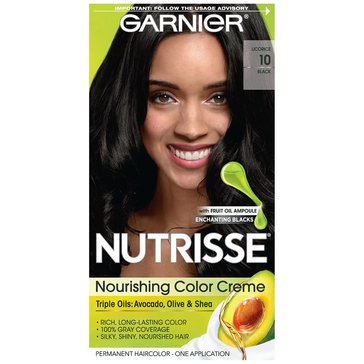 Garnier Nutrisse Nourishing Permanent Hair Color Creme 10 Black