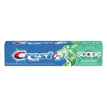 Crest Complete Plus Scope Multi-Benefit Whitening Minty Fresh Toothpaste, 5.4oz