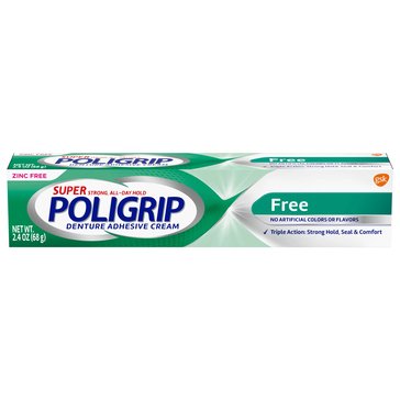 Poligrip Denture Adhesive Cream, 2.4oz