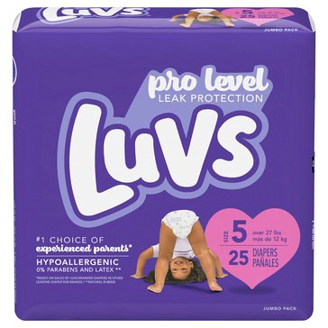Luvs Pro Level Size 5 Diapers, 25-count