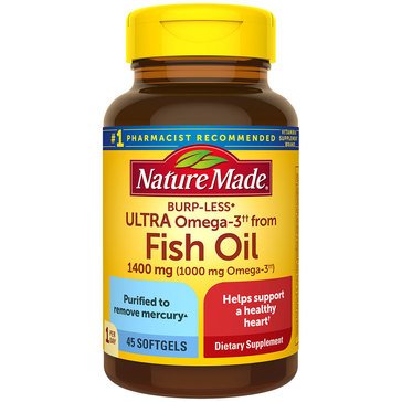 Nature Made 1400mg Ultra Omega 3 Fish Oil Softgels, 45-count