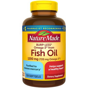 Nature Made 1200mg Fish Oil Burp-Less Softgels, 120-count