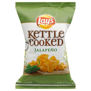 Lay's Kettle Cooked Jalapeno Chips, 2.5oz