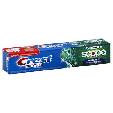 Crest Plus Scope Outlast Complete Whitening  Mint Toothpaste, 5.8oz
