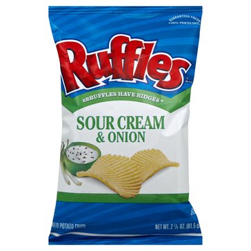Ruffles Sour Cream & Onion Chips, 2.5oz