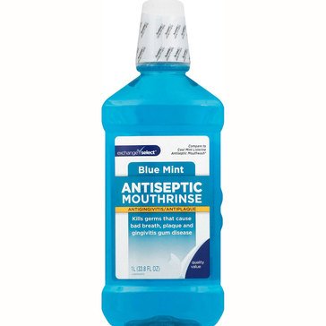 Exchange Select Antiseptic Blue Mint Mouthwash, 33.8 fl oz