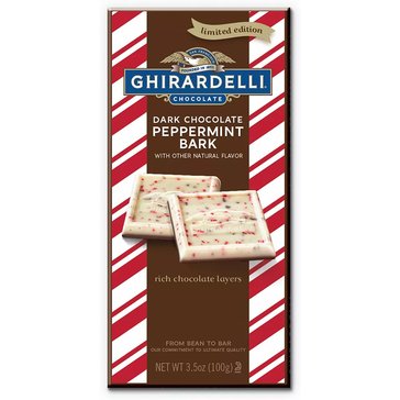 Ghirardelli Holiday Limited Edition Dark Peppermint Bark Bar, 3.5oz