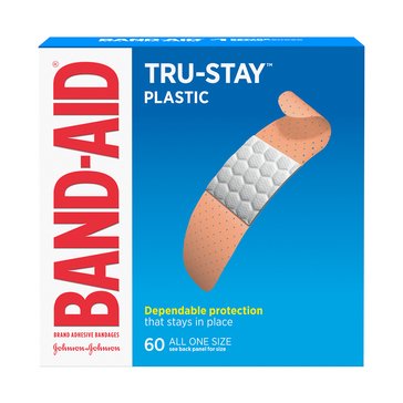 BAND-AID True Stay Plastic Strips, 60-count