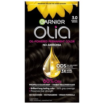 Garnier Olia Permanent Hair Color 3.0 Darkest Brown