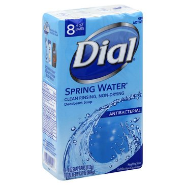 Dial Spring Water Bar Soap 8-Count 32oz