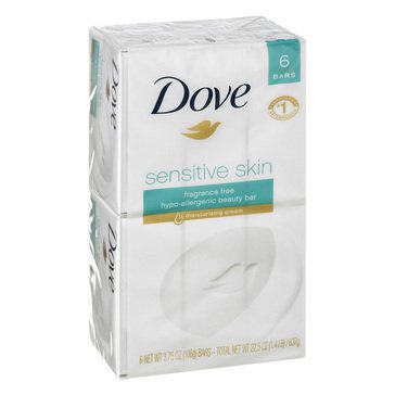 Dove Sensitive Bar Soap 6-Pack 7.5oz
