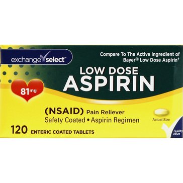 Exchange Select Low Dose 81mg Aspirin Enteric Tablets, 120-count