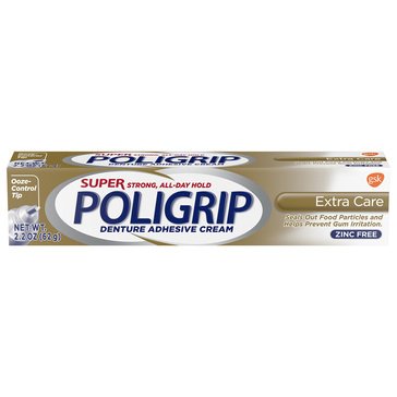 Poligrip with PoliSeal Extra Care Zinc Free Denture Adhesive Cream, 2.2oz