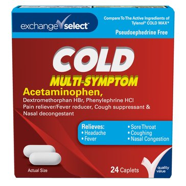 Exchange Select Cold Multi-Symptom Rapic Release Gel Caps, 24-count