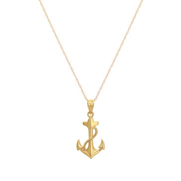 10K Anchor Charm Pendant