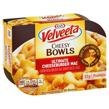 Velveeta Ultimate Cheeseburger Mac Cheesy Bowl, 9oz