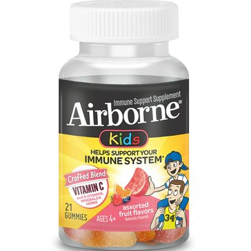 Airborne Childrens Assorted Fruit Flavors Gummies, 21-Count