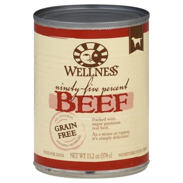 Wellness Ninety-Five Beef Canned Dog Food, 13.2 oz