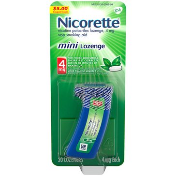 Nicorette Mini 4mg Mint Stop-Smoking Lozenges, 20-count