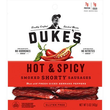 Duke's Hot & Spicy Smoked Shorty Sausages, 5oz