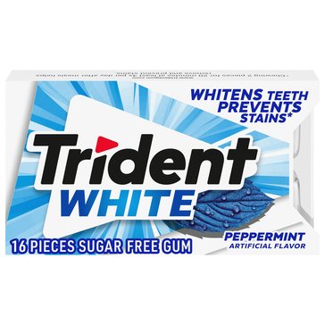 Trident White Split 2 Fit Peppermint Gum, 16-Piece