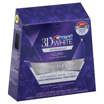 Crest 3D White Luxe Whitestrips Supreme FlexFit Teeth Whitening Kit, 21-Treatments
