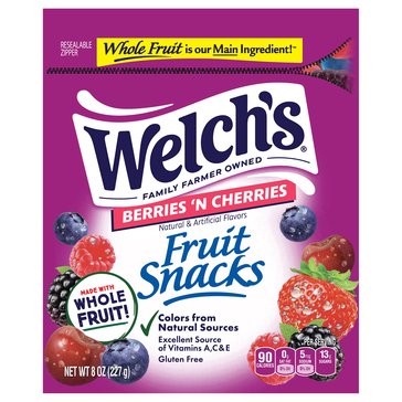 Welch's Berries n' Cherries Fruit Snacks, 8oz