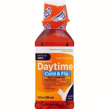 Exchange Select Daytime Cold & Flu Relief Liquid, 12 fl oz