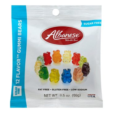Albanese World's Best Sugar Free 12 Flavor Gummi Bears, 3.5oz