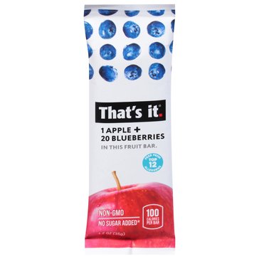 That's It Apple and Blueberry Fruit Bar, 12oz