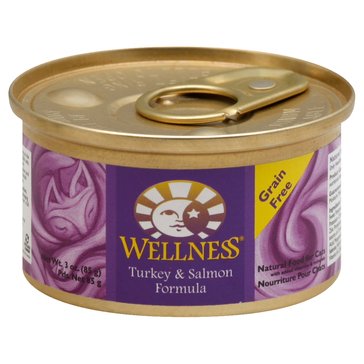 Wellness Canned Food Turkey & Salmon Cat Food, 3 oz