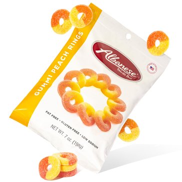 Albanese World's Best Gummi Peach Rings, 7oz