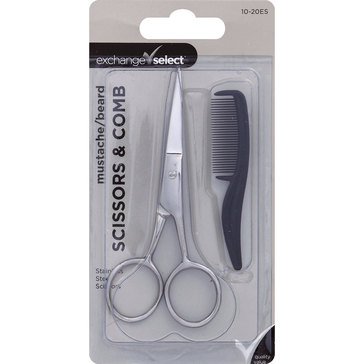 Exchange Select Mustache Beard Scissors and Comb Set