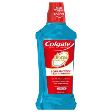Colgate 12 Hour Total Advanced Pro-Shield Peppermint Blast Mouthwash, 33.8 fl oz