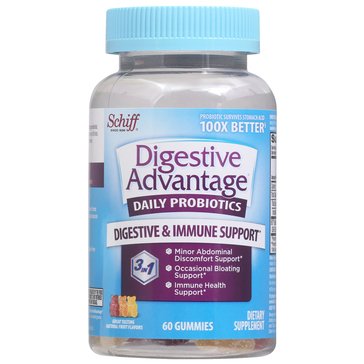 Schiff Nutrition Digestive Support Advantage Probiotic Gummies, 60-Count