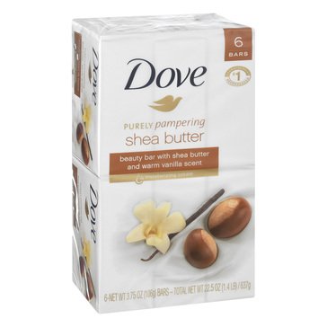 Dove Shea Butter Bar Soap 6-Pack 7.5oz