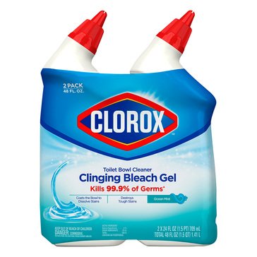 Clorox Toilet Bowl Cleaner Cling Bleach Gel, Cool Wave