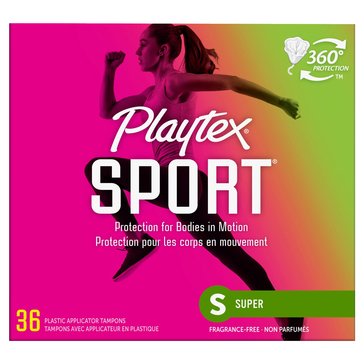 Playtex Unscented Super Tampons Super, 36-Count