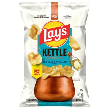 Lay's Kettle Sea Salt & Vinegar Potato Chips, 8oz