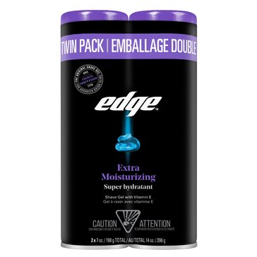 Edge Extra Moisturizing Shave Gel 7oz 2-Pack