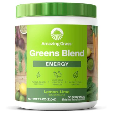 Amazing Grass Energy Lemon Lime Green Superfood Powder, 30-servings