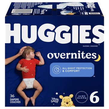 Huggies Little Movers Overnites Diapers Size 6 - Giga Pack 36ct, Size 6