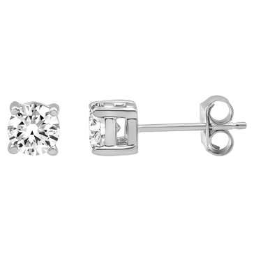 Navy Star 14K White Gold 1 cttw Solitaire Earrings