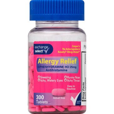 Exchange Select Diphenhydramine HCI Allergy Relief Tablets, 300-count