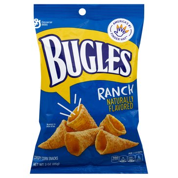 Bugles Ranch Crispy Corn Snacks, 3oz