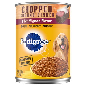 Pedigree Meaty Ground Filet Mignon Dog Food, 13.2 oz