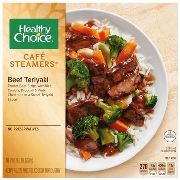 Healthy Choice Cafe Steamers Asian Beef Teriaki Frozen Meal, 9.5oz