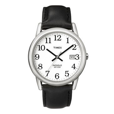 Timex Men's Style Easy Read Black Leather Strap Watch