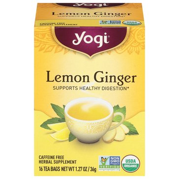Yogi Lemon Ginger Tea, 16-Count
